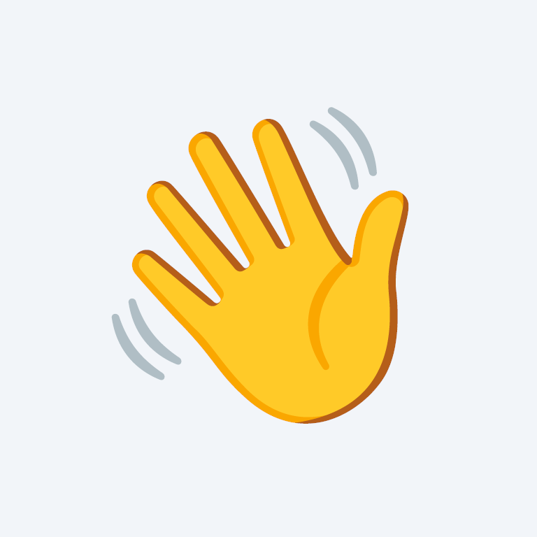 Смайлик с махающей рукой